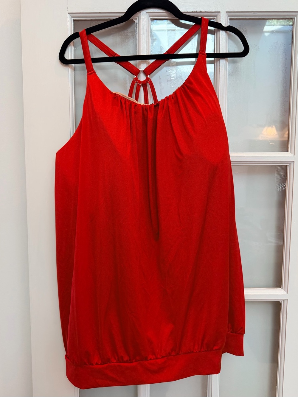 Lane Bryant Swim By Cacique Red Strappy Back Tankini Swimsuit Top Plus Size 28